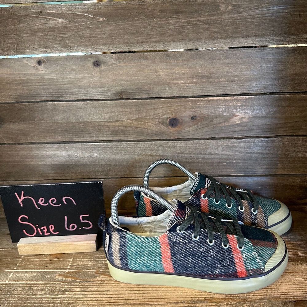 Womens KEEN Elsa Plaid Navy‎ Blue Wool Casual Comfort Sneakers Shoes Size 6.5 M